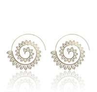 Arzonai European and American Original Geometric Hoop Earrings Jwelery Swirl Petals Minimalist Earrings Women - Free Size, Alloy, Pack of1